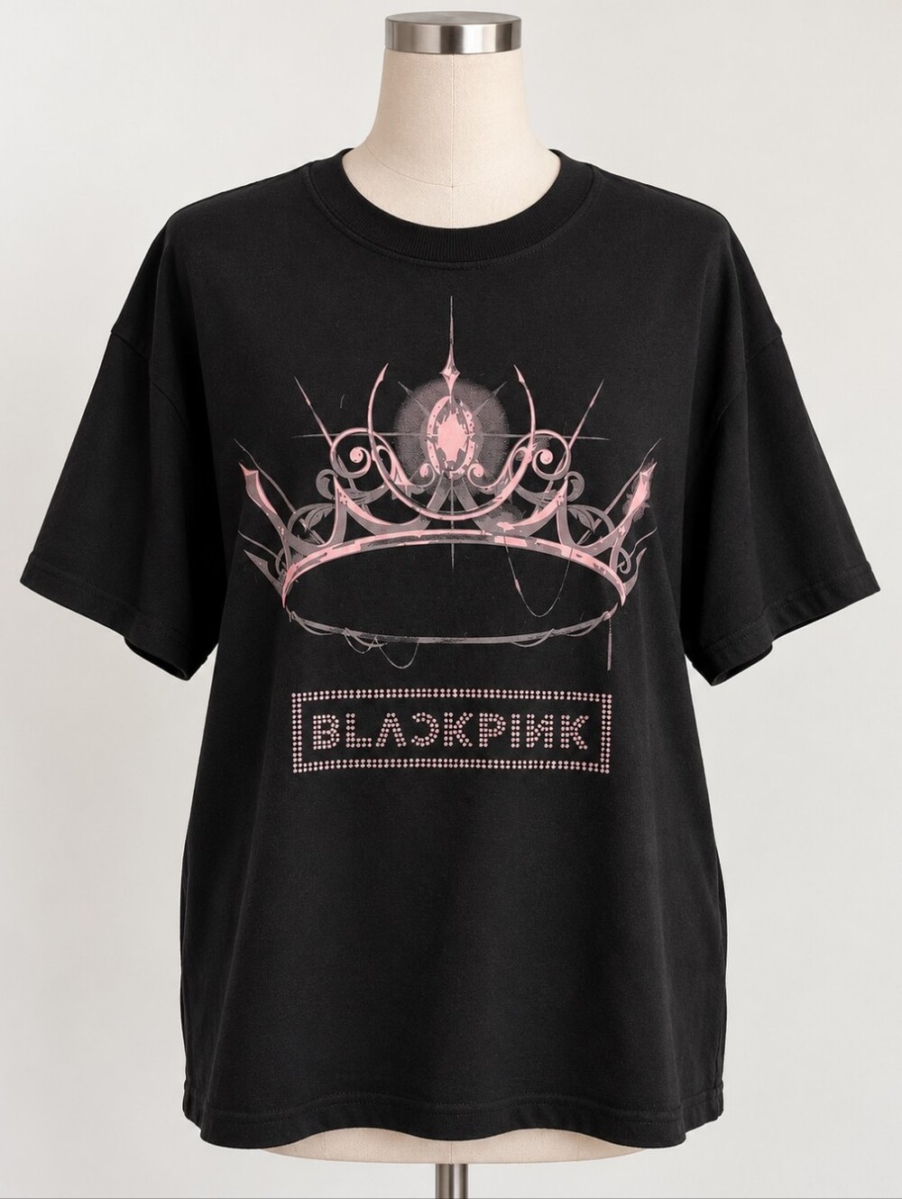 H&M Divided x BLACKPINK Black Crown Graphic Rhinestone T-Shirt XL
